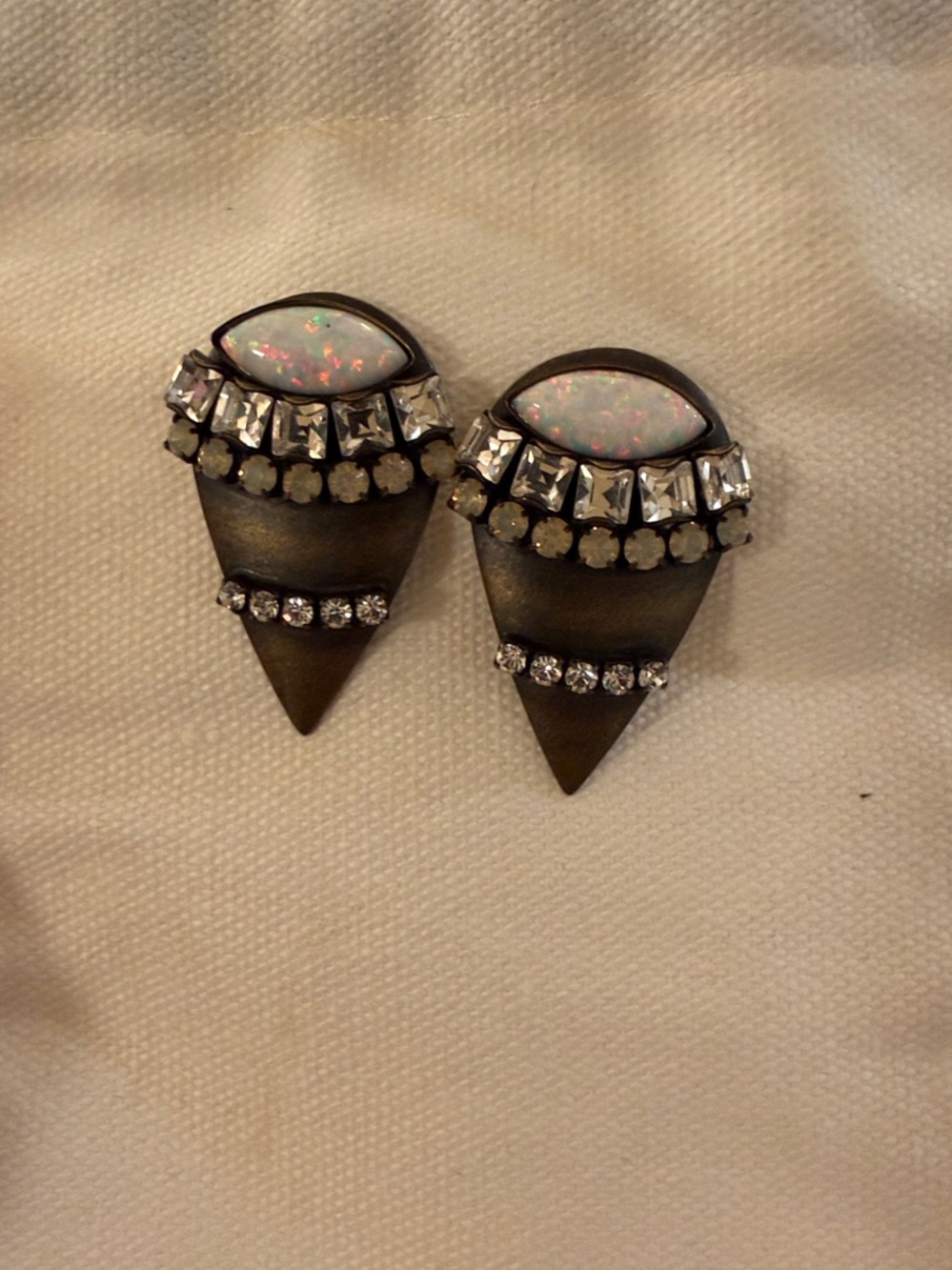 Lionette by Noa Sade Opal Accent Gold Spike Crystal Earrings - Women Jewelry